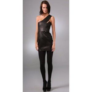 Mason Black Leather Mini Dress